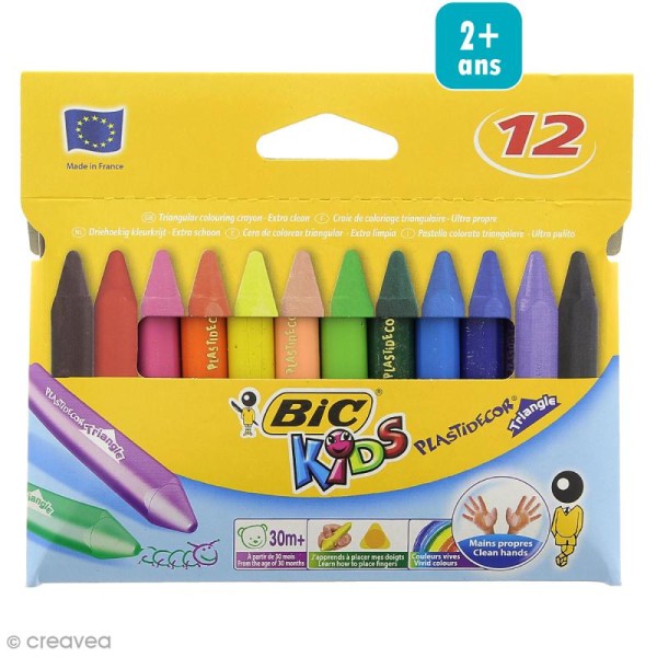 Bic Kids Plastidecor Triangle Craies de coloriage 