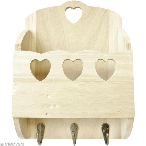 Vide-poche Coeur en bois à décorer - 23 x 7 x 17 cm - Photo n°1