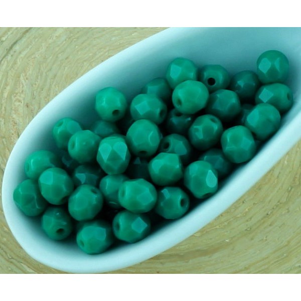 100pcs noir Opaque Turquoise Green Ronde à Facettes Feu Poli Petite Entretoise tchèque Perles de Ver - Photo n°1