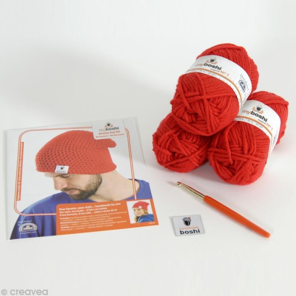 Kit crochet MyBoshi - Rouge - 1 bonnet - Photo n°2