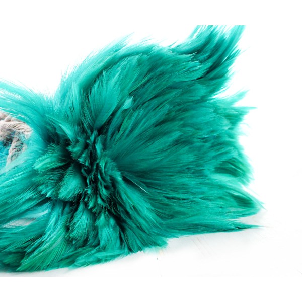 40pcs Bleu Turquoise Teint les Plumes de Coq Pendentif Boucles d'oreilles Bijoux de la Chapellerie S - Photo n°1