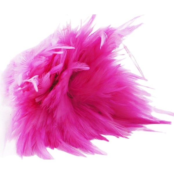 30pcs Rose Teint les Plumes de Coq Pendentif Boucles d'oreilles Bijoux de la Chapellerie Selle Costu - Photo n°1