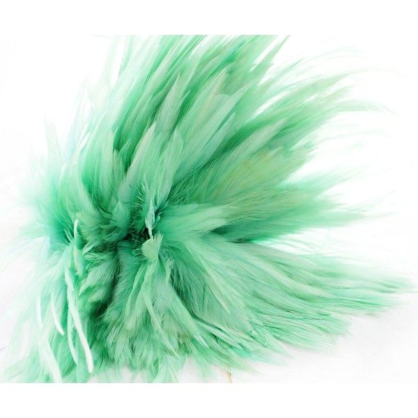 30pcs Lumière Turquoise Vert Teint les Plumes de Coq Pendentif Boucles d'oreilles Bijoux de la Chape - Photo n°1
