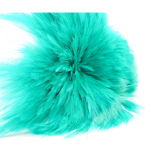 30 pcs Turquoise Vert Teint Coq Plumes Pendentif Boucles d'oreilles Bijoux Chapellerie Boho Costume - Photo n°1