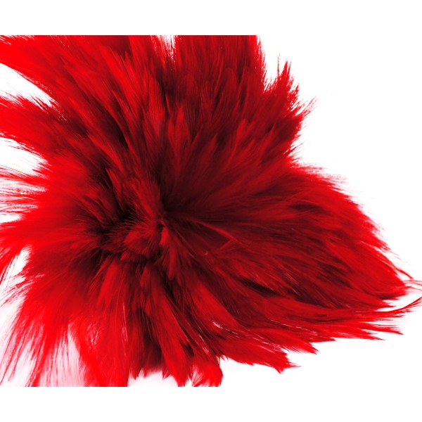 30pcs Feu Rouge Teint les Plumes de Coq Pendentif Boucles d'oreilles Bijoux de la Chapellerie Bobo C - Photo n°1