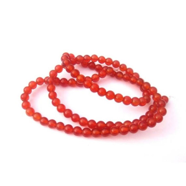 Agate Rouge : 10 perles 4 MM de diamètre - Photo n°1