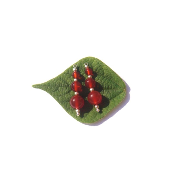 Agate Rouge : Pendentifs 3 CM de hauteur x 8 MM de diamètre - Photo n°1