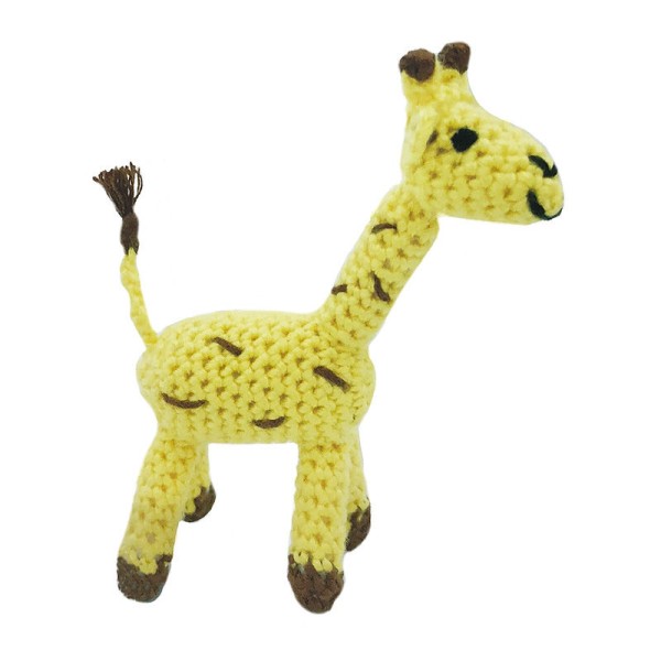 Jaune Marron Noir Petite Girafe Jouet Crochet Accroché à Tricoter Kit Amigurumi BRICOLAGE Enfants de - Photo n°1