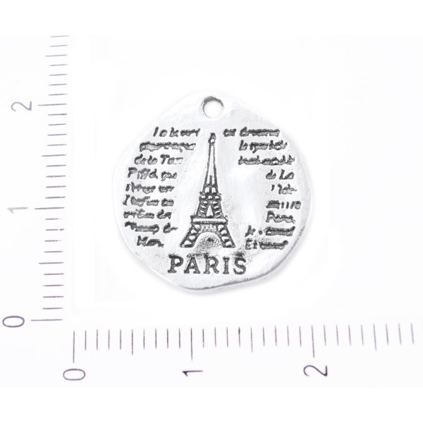 6pcs Argent Antique Ton Tour Paris Tour Eiffel Martelé Pièce Pendentifs Charms tchèque Métal Conclus - Photo n°1