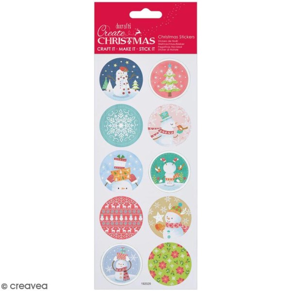 Stickers détails foil Create Christmas - Bonhomme de neige - 10 pcs - Photo n°1