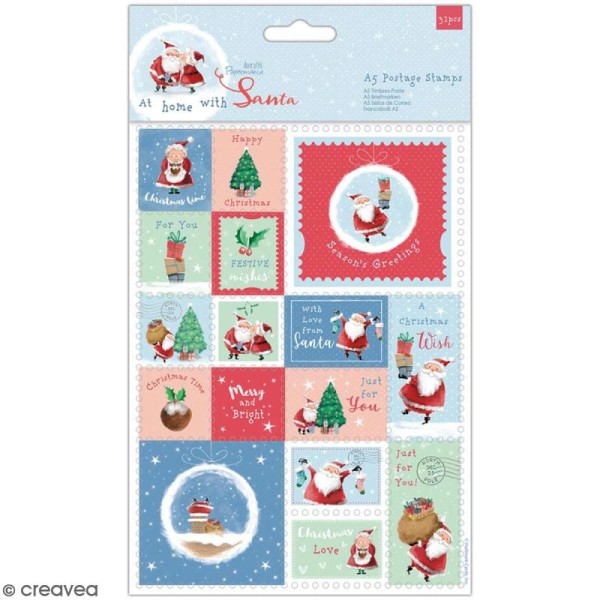 Timbres décoratifs Docrafts - At Home with Santa - 32 pcs - Photo n°1