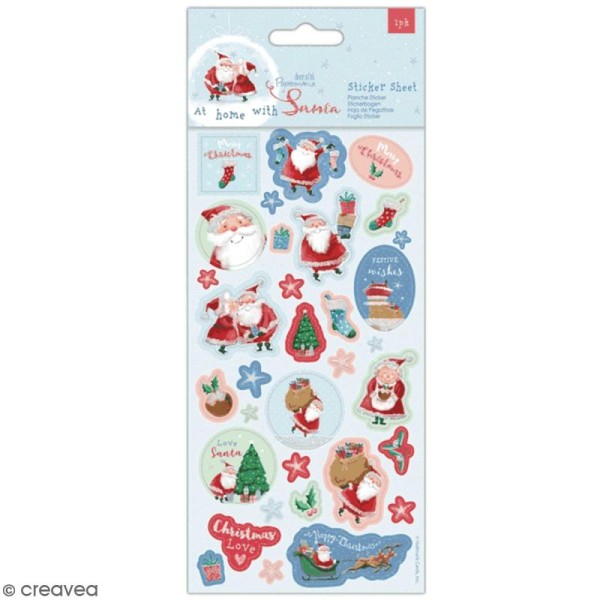 Stickers papier Docrafts - At Home with Santa - 30 pcs - Photo n°1