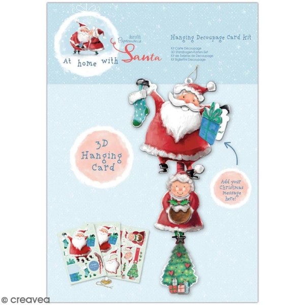 Kit carte 3D Docrafts - At Home with Santa - 1 pce - Photo n°1