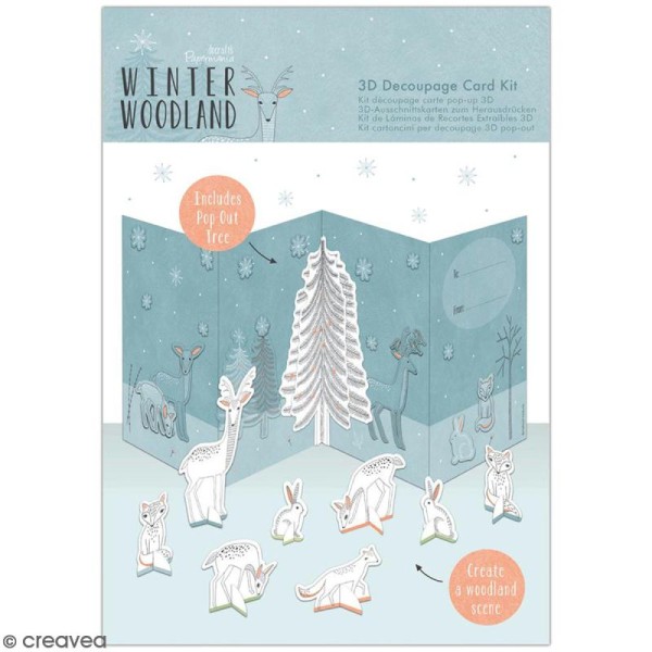 Kit carte pop-up Docrafts - Winter Woodland - 1 pce - Photo n°1