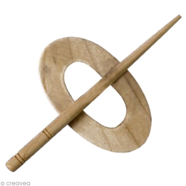 Epingle à chale 11,5 cm - Broche ovale en bois d'érable - Photo n°1