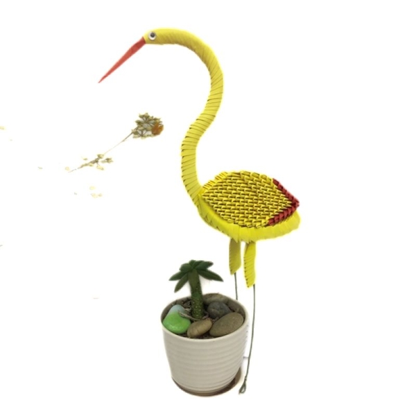 Petit jaune 3D Origami Plié de Papier de Scrapbooking Cigogne Grue Oiseau Kit Animal de compagnie de - Photo n°1