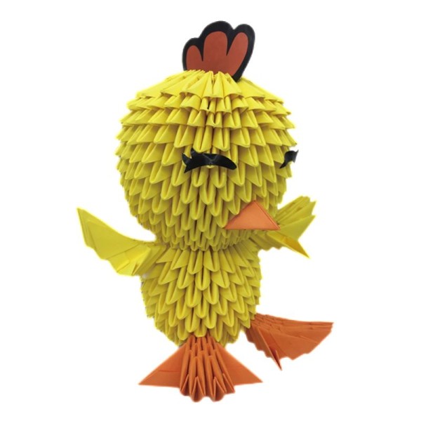 Jaune de Grandes 3D Origami Plié de Papier de Scrapbooking Poulet Oiseau Kit de Pâques Animal de com - Photo n°1