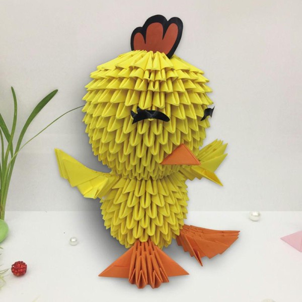 Petit jaune 3D Origami Plié de Papier de Scrapbooking Poulet Oiseau Kit de Pâques Animal de compagni - Photo n°2