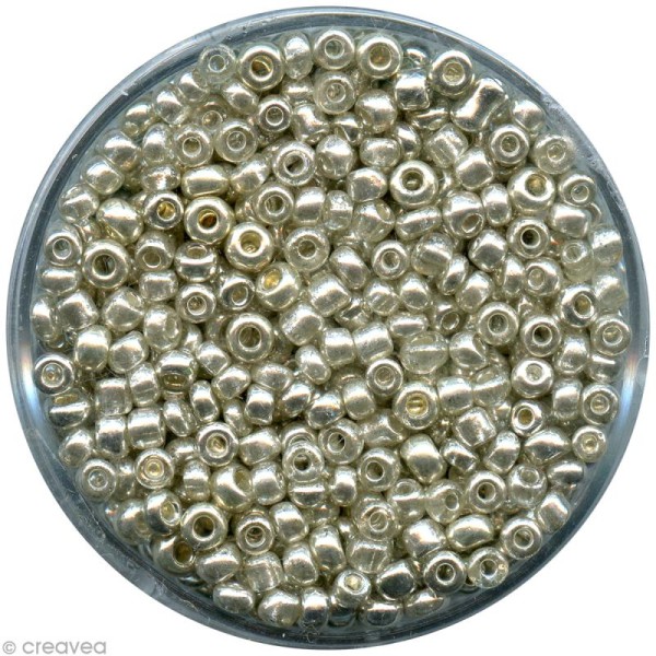Perle de rocaille métallisée Argenté - 2,5 mm x 15 g - Photo n°1