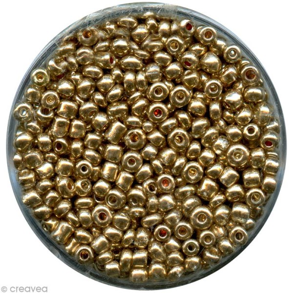 Perle de rocaille métallisée Doré - 2,5 mm x 15 g - Photo n°1