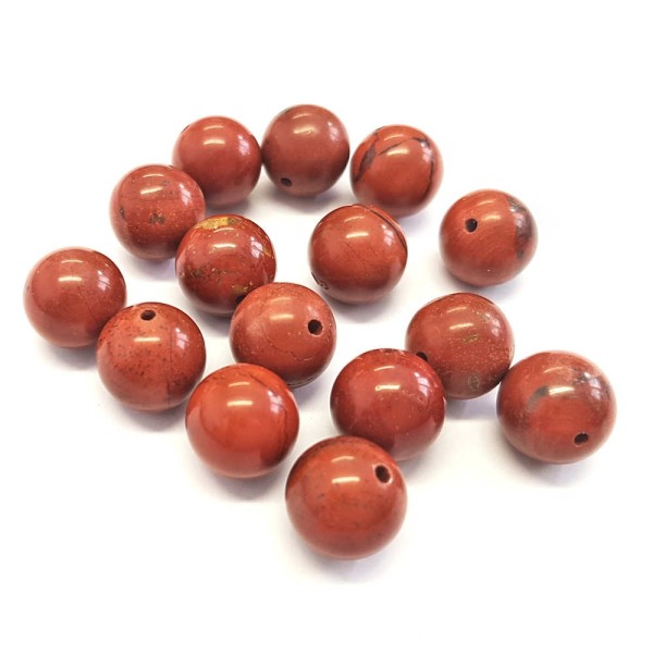 Perles pierre semi précieuse naturelle jaspe rouge Rouge4 mm lot de 20 perles - Photo n°1