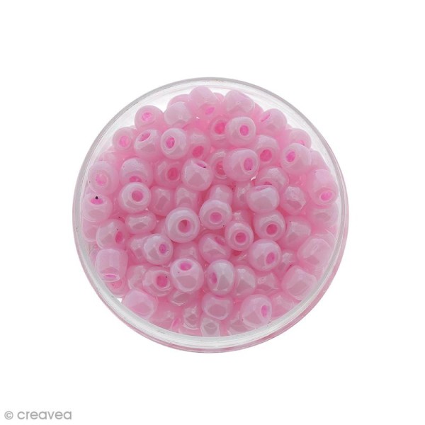 Perle de rocaille nacrée Rose - 5 mm x 15 g - Photo n°1