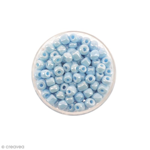 Perle de rocaille nacrée - Bleu turquoise - 5 mm - 15 g - Photo n°1