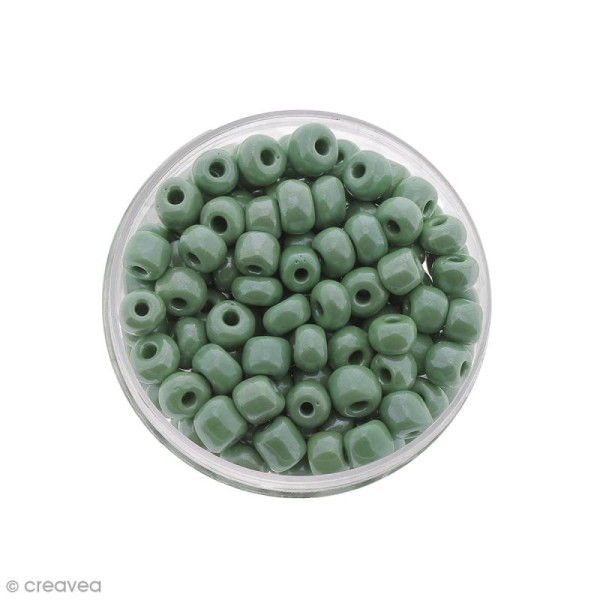 Perle de rocaille nacrée Vert - 5 mm x 15 g - Photo n°1