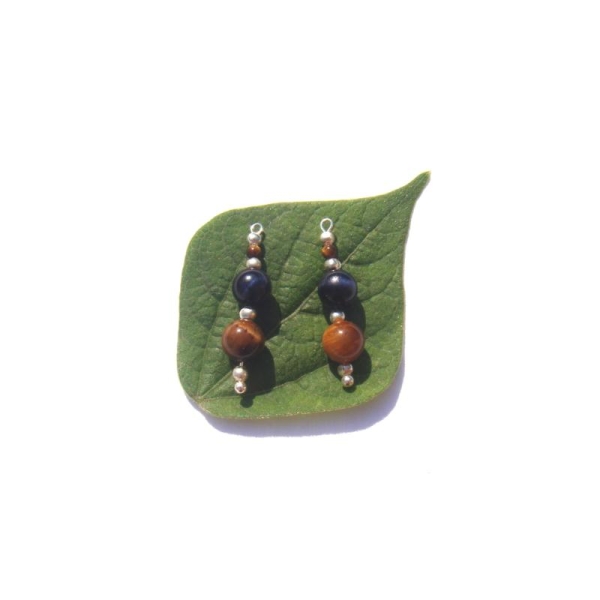 Pendentifs Oeil Tigre et Faucon 2,7 CM de hauteur x 8 MM de diamètre - Photo n°1