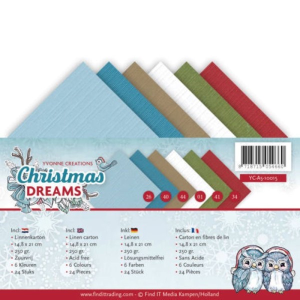 Set 24 cartes Yvonne Creations - Christmas Dreams A5 14.8 x 21 cm - Photo n°1
