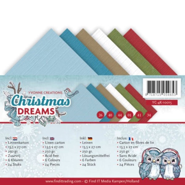 Set 24 cartes Yvonne Creations - Christmas Dreams 13.5x27cm - Photo n°1