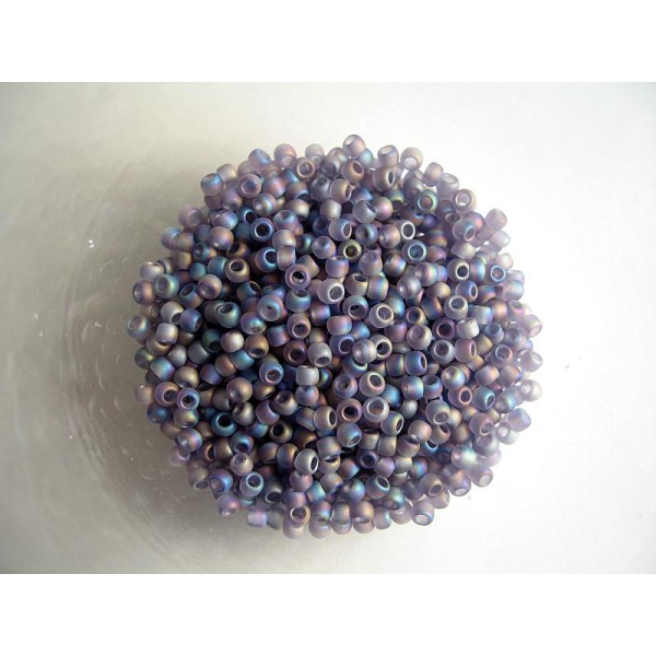 10G Perles rocaille Toho violet givré arc en ciel 8/0 (3mm) - Photo n°1