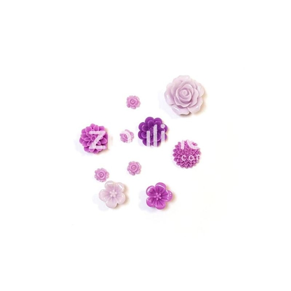 Fleurs en résine - Violet - Photo n°1