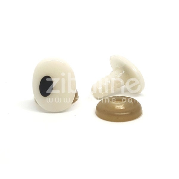 Yeux de sécurité - Oval blanc pupille ovale 12x16 mm - Photo n°1
