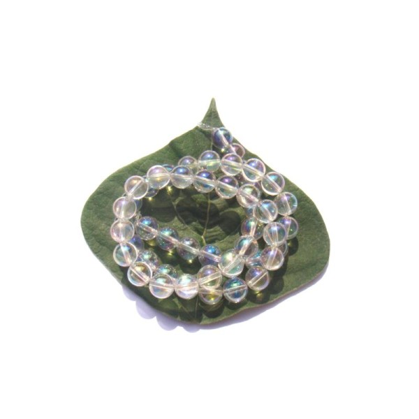 Cristal Aura : 10 Perles 8 MM de diamètre - Photo n°1