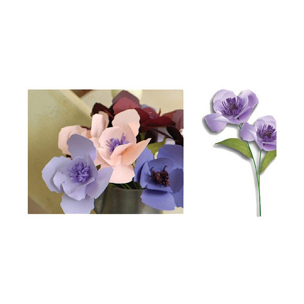 Violet Fleurs en Papier Origami, Scrapbooking Facile Artisanat BRICOLAGE Kit De 5 Cinq Fleurs, Arran - Photo n°1