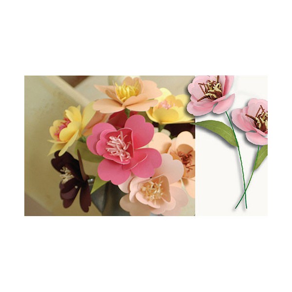 Rose Fleurs en Papier Origami, Scrapbooking Facile Artisanat BRICOLAGE Kit De 5 Cinq Fleurs, Arrange - Photo n°1