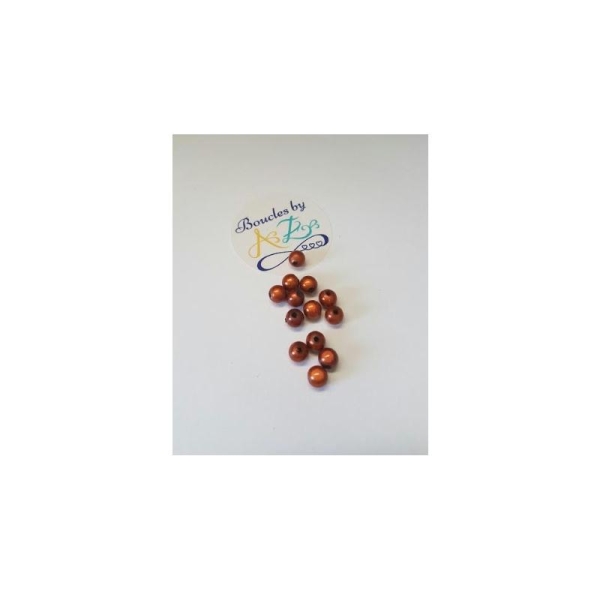 Perles magiques orange cuivré 6mm x20 - Photo n°1