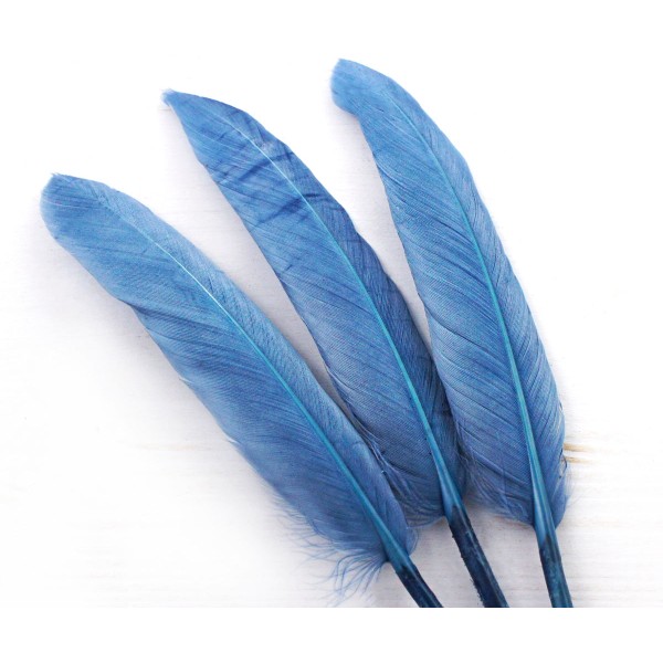 6pcs Ciel Orageux Teints en Bleu, Plumes d'Oie Pendentif Boucles d'oreilles Bijoux de Costume Dreamc - Photo n°1