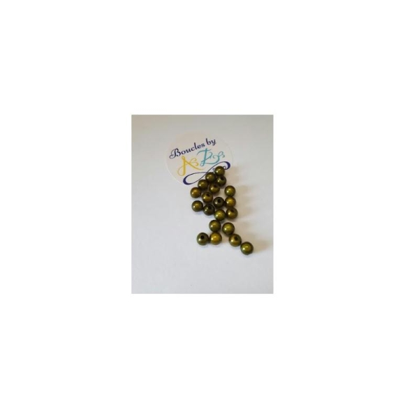 Perles magiques vert kaki 6mm x20 - Photo n°1