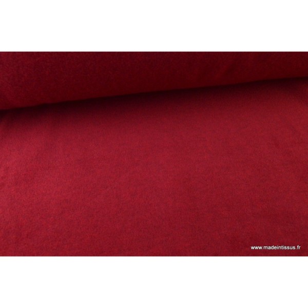 Tissu Polaire Made in France haut de gamme ROUGE HERMES - Photo n°2