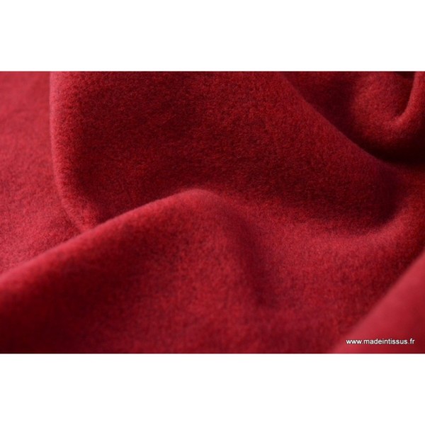 Tissu Polaire Made in France haut de gamme ROUGE HERMES - Photo n°4