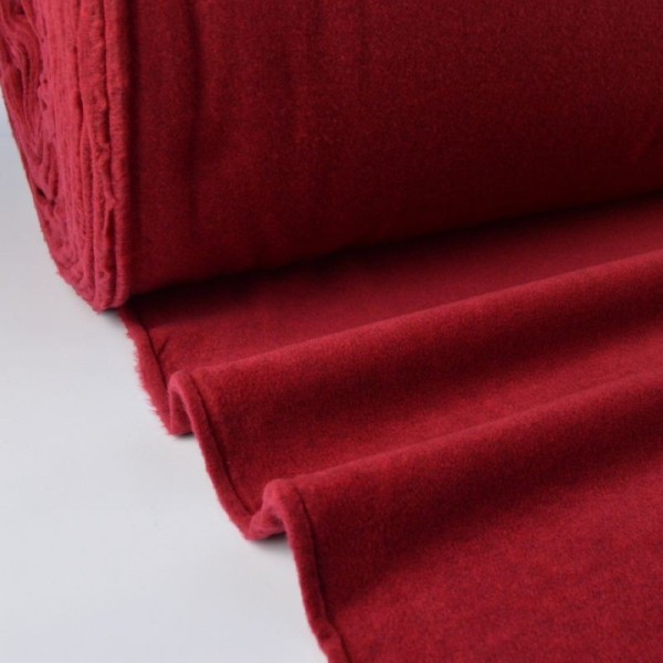 Tissu Polaire Made in France haut de gamme ROUGE HERMES - Photo n°1