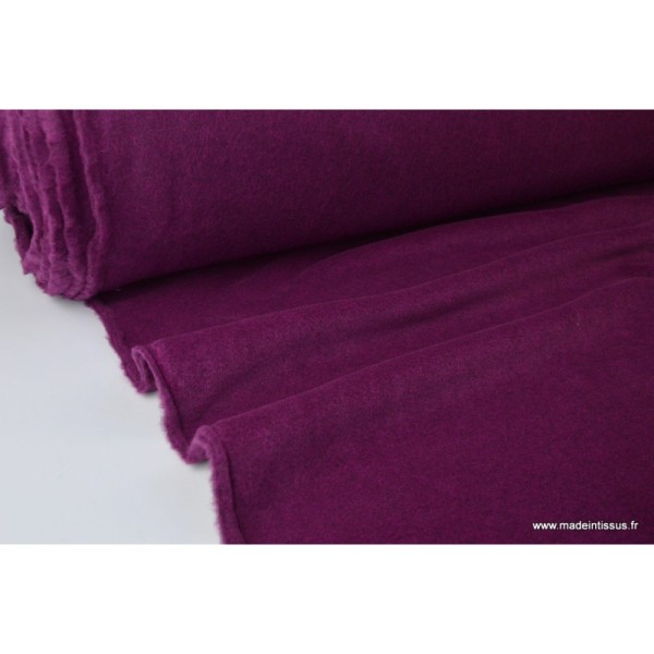 Tissu Polaire Made in France haut de gamme PRUNE - Photo n°1
