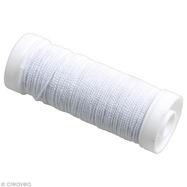 Bobine de fil coton élastique Blanc - 10 mètres - Photo n°1