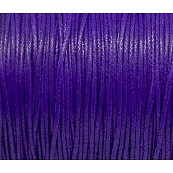 5m De Cordon Polyester Enduit Ciré 1mm Souple Violet Brillant - Photo n°1