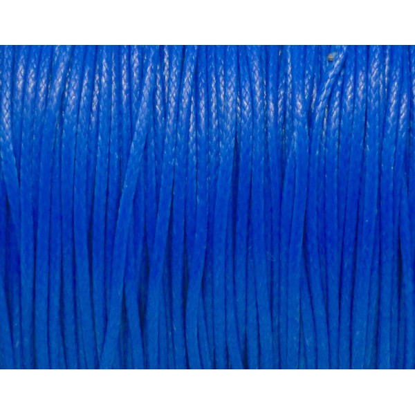 5m De Cordon Polyester Enduit Ciré 1mm Souple Bleu Saphir, Bleu Électrique Brillant - Photo n°1
