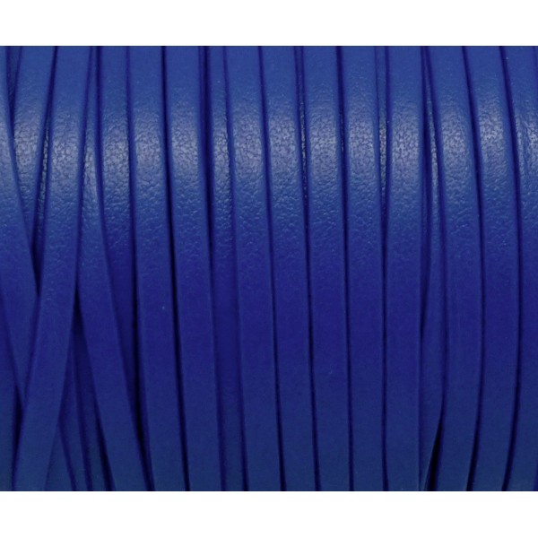 R-1m Lanière Simili Cuir 3mm De Couleur Bleu Saphir Très Belle Qualité - Photo n°1