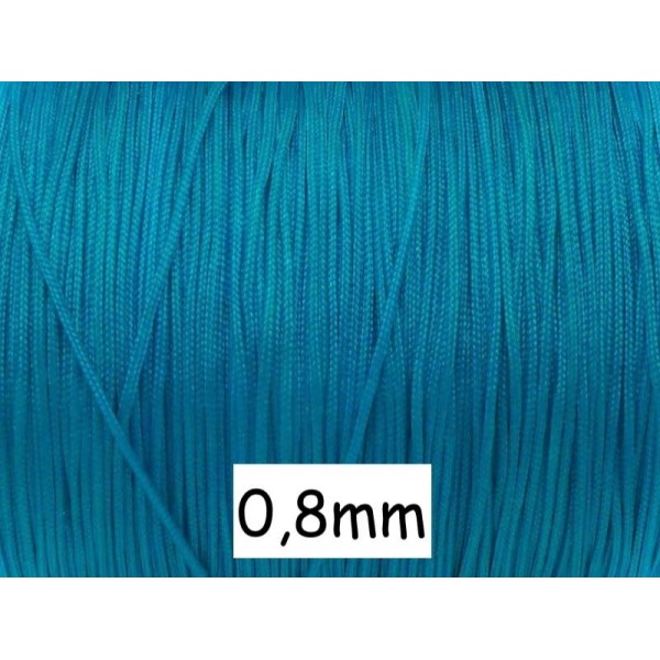 10m Fil De Jade 0,8mm De Couleur Bleu Turquoise - Idéal Noeud Coulissant - Wrap - Shamballa - Photo n°1
