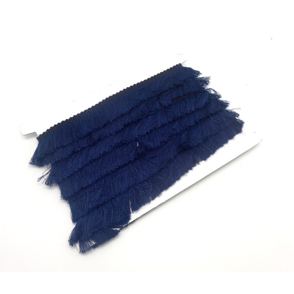 R-50cm De Galon Frange  De Couleur Bleu Marine Foncé En Polyester Et Coton - Photo n°1